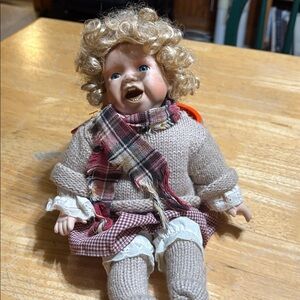 Vintage HGI Doll with Plaid Scarf